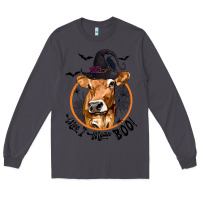 Smoke Halloween Cow Moo I Mean Boo Long Sleeve Tee - texasbilliewilder