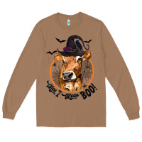 Toasted Coconut Halloween Cow Moo I Mean Boo Long Sleeve Tee - texasbilliewilder