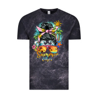 Cloud Black summer vibes messy bun Vintage Tee - BarkalooDesign