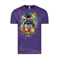 Cloud Purple summer vibes messy bun Vintage Tee - BarkalooDesign