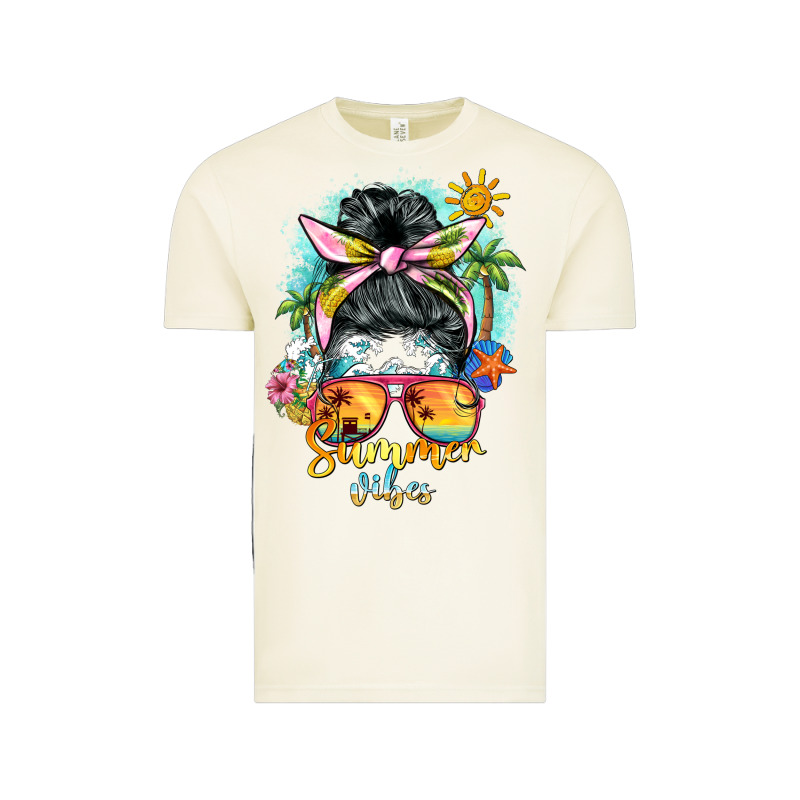 Summer Vibes Messy Bun Vintage Tee by BarkalooDesign | Teevron