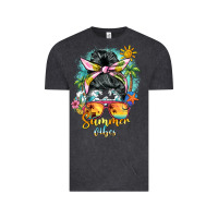 Vintage Black summer vibes messy bun Vintage Tee - BarkalooDesign