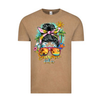 Vintage Coffee summer vibes messy bun Vintage Tee - BarkalooDesign