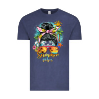 Vintage Denim summer vibes messy bun Vintage Tee - BarkalooDesign