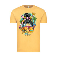 Vintage Mustard summer vibes messy bun Vintage Tee - BarkalooDesign