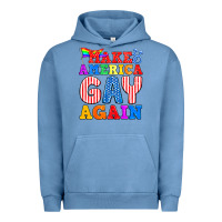 Pigment Pebble Blue Make America Gay Again Urban Hoodie - BundleAndBundleShop