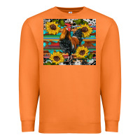 Carrot western coop animals rooster sunflowers cowhide wooden serape glitter Premium Sweatshirt - Artiststas