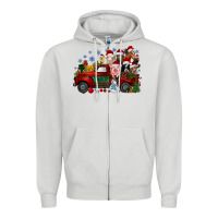 Dove Grey christmas farm animals truck Zipper Hoodie - RacoonDesign
