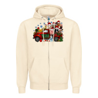 Sandshell christmas farm animals truck Zipper Hoodie - RacoonDesign