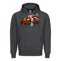 Smoke christmas farm animals truck Zipper Hoodie - RacoonDesign
