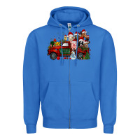 True Royal christmas farm animals truck Zipper Hoodie - RacoonDesign