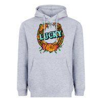 Heather Grey horseshoe lucky Heavyweight Hoodie - JahusDesignShop