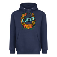 Navy horseshoe lucky Heavyweight Hoodie - JahusDesignShop