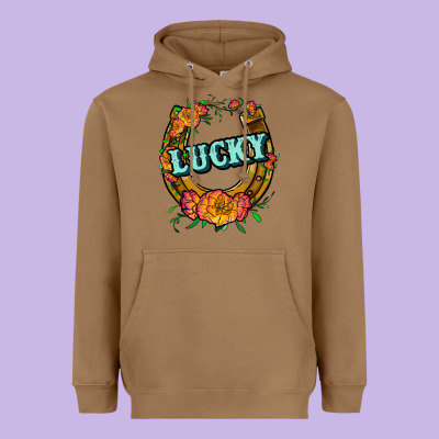Horseshoe Lucky Heavyweight Hoodie Designed By Jahusdesignshop