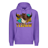 Purple yeehaw bull skull Premium Hoodie - NancyCooperArtShop