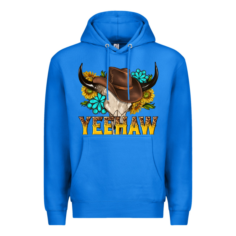 Yeehaw Bull Skull Premium Hoodie by NancyCooperArtShop | Teevron