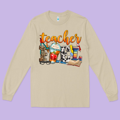 Teacher Fuel Long Sleeve Tee Designed By Zillion Design Studio