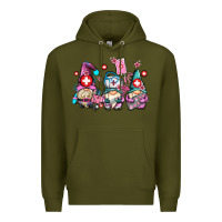 Army Green nurse gnomes Premium Hoodie - AdoDesignShop