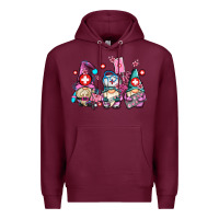 Burgundy nurse gnomes Premium Hoodie - AdoDesignShop