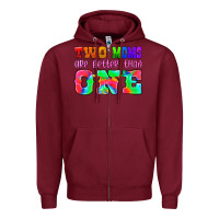 Burgundy two moms are better than one Zipper Hoodie - HRA Design Shop