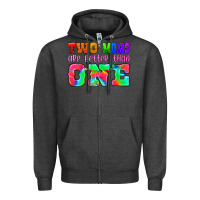 Charcoal Heather two moms are better than one Zipper Hoodie - HRA Design Shop