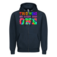 Navy two moms are better than one Zipper Hoodie - HRA Design Shop