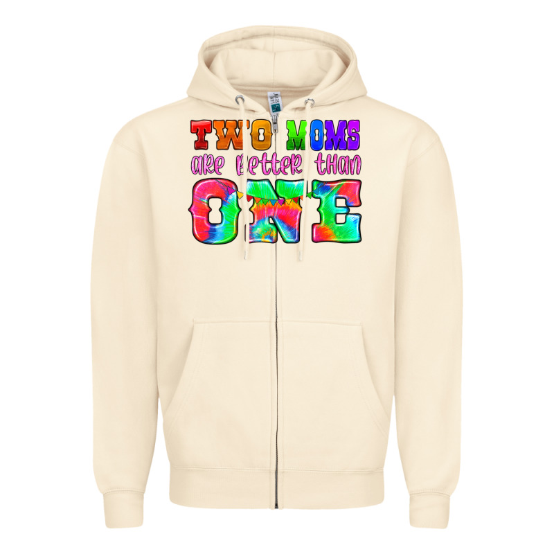 Two Moms Are Better Than One Zipper Hoodie by HRA Design Shop | Teevron
