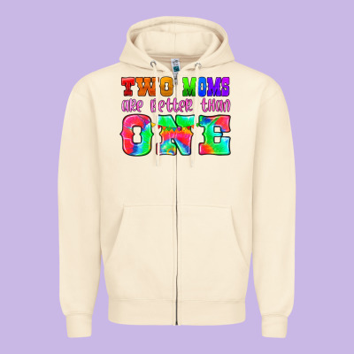 Two Moms Are Better Than One Zipper Hoodie Designed By Hra Design Shop