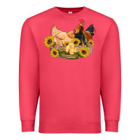 Cardinal western coop animals farm chicken chick rooster sunflowers Premium Sweatshirt - Artiststas