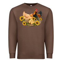 Chestnut western coop animals farm chicken chick rooster sunflowers Premium Sweatshirt - Artiststas