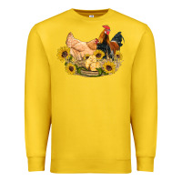 Lemon western coop animals farm chicken chick rooster sunflowers Premium Sweatshirt - Artiststas