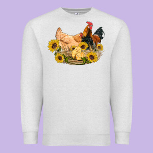 Western Coop Animals Farm Chicken Chick Rooster Sunflowers Premium Sweatshirt Designed By Artiststas