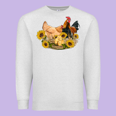 Western Coop Animals Farm Chicken Chick Rooster Sunflowers Premium Sweatshirt Designed By Artiststas