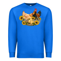 True Royal western coop animals farm chicken chick rooster sunflowers Premium Sweatshirt - Artiststas