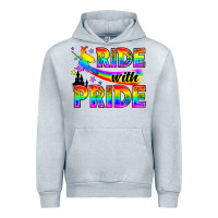 Heather Grey Western LGBTQ+ Ride With Pride Urban Hoodie - BundleAndBundleShop
