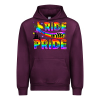 Mauve Wine Western LGBTQ+ Ride With Pride Urban Hoodie - BundleAndBundleShop