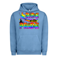 Pigment Pebble Blue Western LGBTQ+ Ride With Pride Urban Hoodie - BundleAndBundleShop