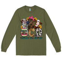 Army Green ocd obsessive cow disorder Long Sleeve Tee - Zillion Design Studio