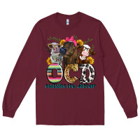 Burgundy ocd obsessive cow disorder Long Sleeve Tee - Zillion Design Studio