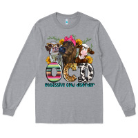 Heather Grey ocd obsessive cow disorder Long Sleeve Tee - Zillion Design Studio