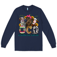 Navy ocd obsessive cow disorder Long Sleeve Tee - Zillion Design Studio