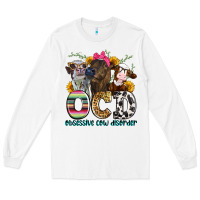 White ocd obsessive cow disorder Long Sleeve Tee - Zillion Design Studio