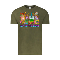 Vintage Olive Day of the dead coffee cups Vintage Tee - RanaPortraitStore