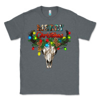 Charcoal Heather merry christmas bull skull Classic Tee - RanaPortraitStore