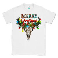 White merry christmas bull skull Classic Tee - RanaPortraitStore