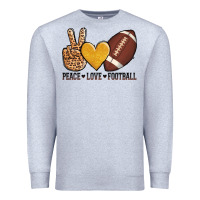 Heather Grey peace love football Premium Sweatshirt - AdoDesignShop