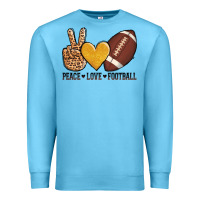 Ocean Blue peace love football Premium Sweatshirt - AdoDesignShop