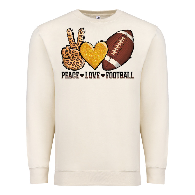 Peace Love Football Premium Sweatshirt by AdoDesignShop | Teevron