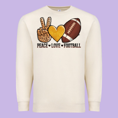 Peace Love Football Premium Sweatshirt Designed By Adodesignshop