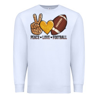White peace love football Premium Sweatshirt - AdoDesignShop